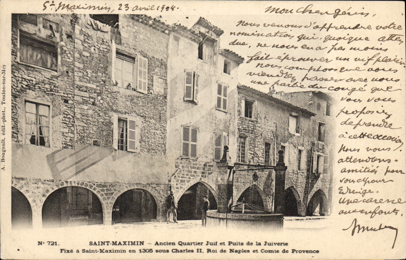 Saint-Maximin — Alter jüdischer Viertel und Judenbrunnen — A. Bougault, Verlag-Fotografie N° 721