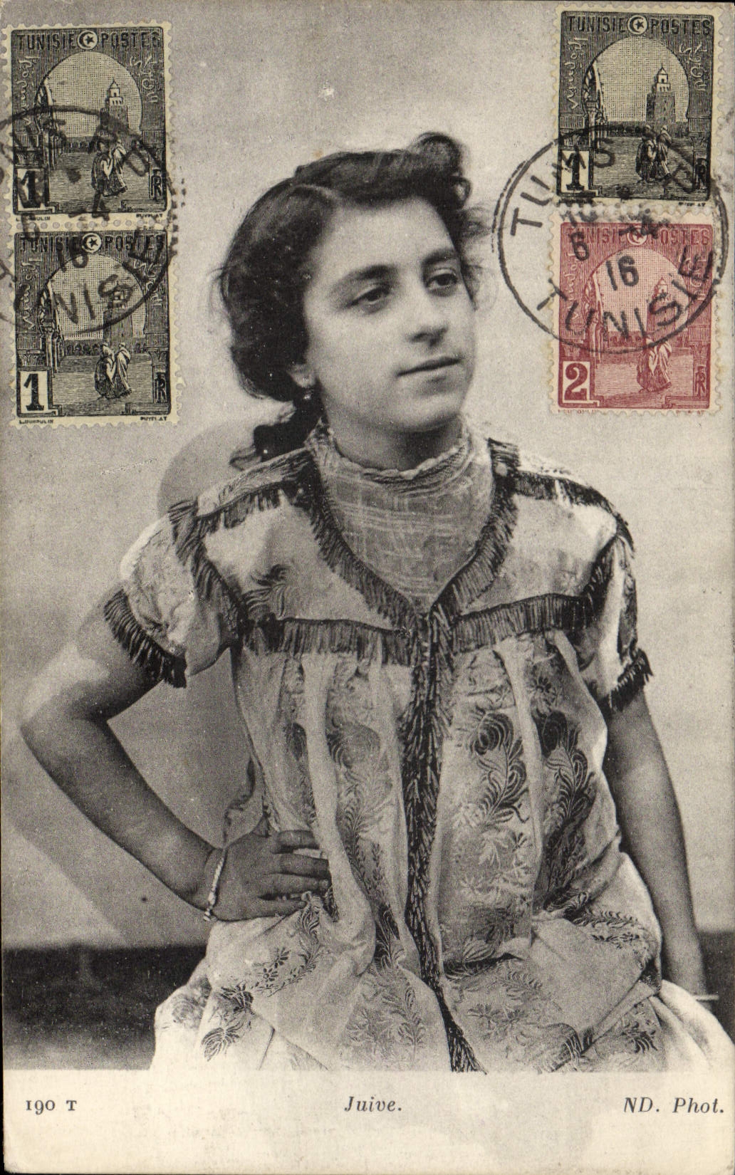 CPA Judaica Juif Juive Enfant Tunisie