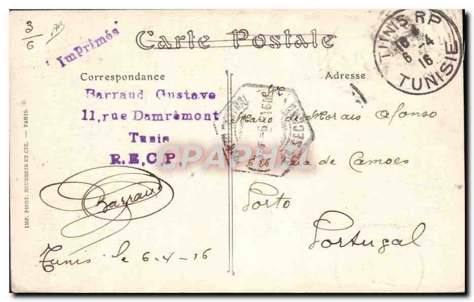 CPA Judaica Juif Juive Enfant Tunisie — Rückseite