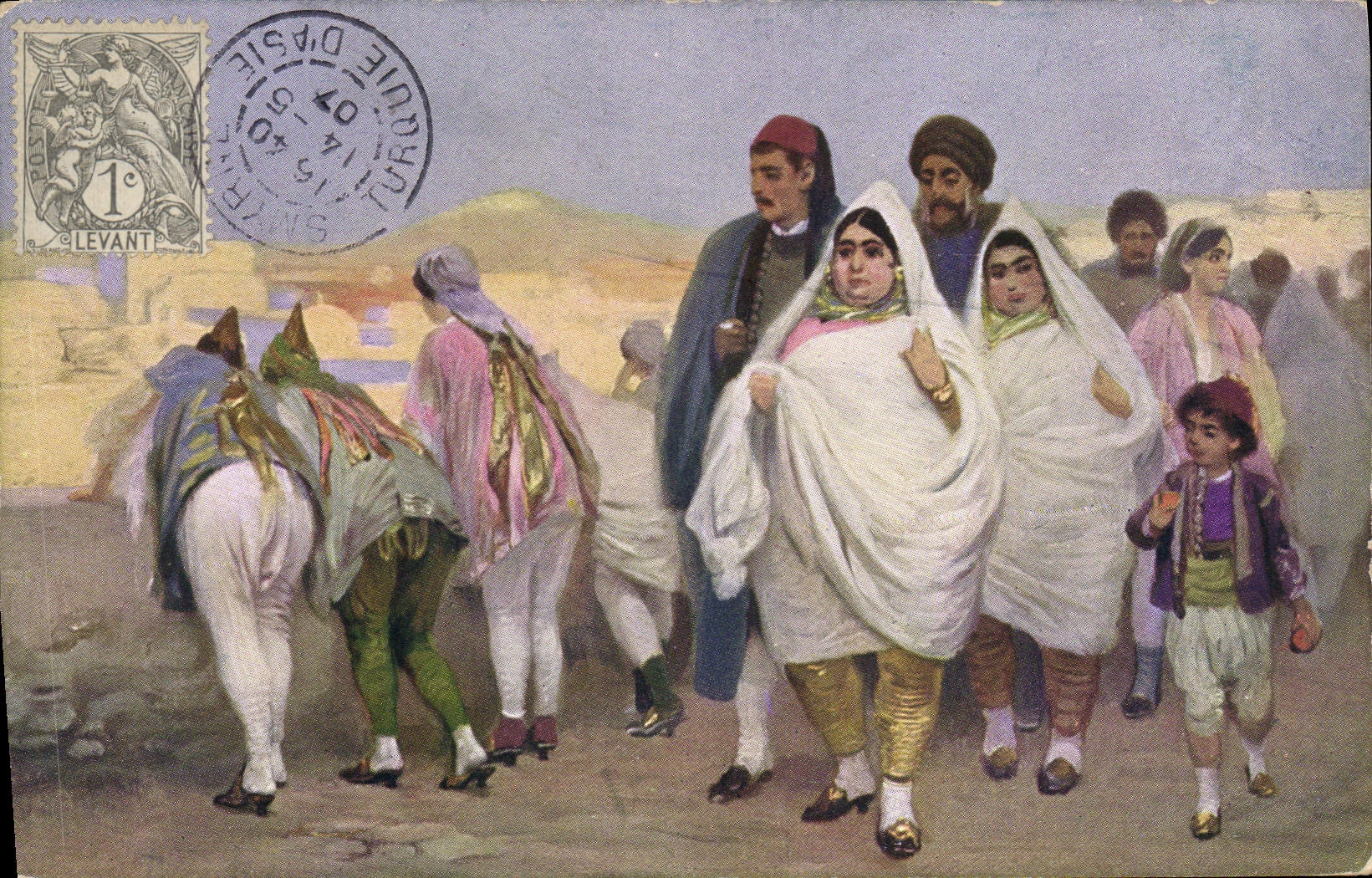 CPA Judaica Juif Promenade de juifs 