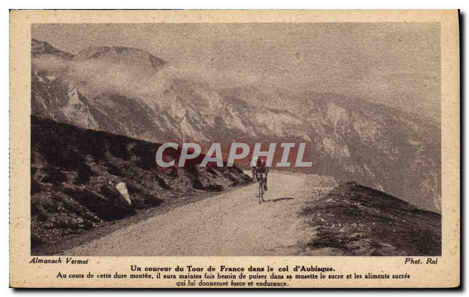 CPA Velo Cycle Cyclisme Un coureur du tour de France dans le col d'Aubisque 