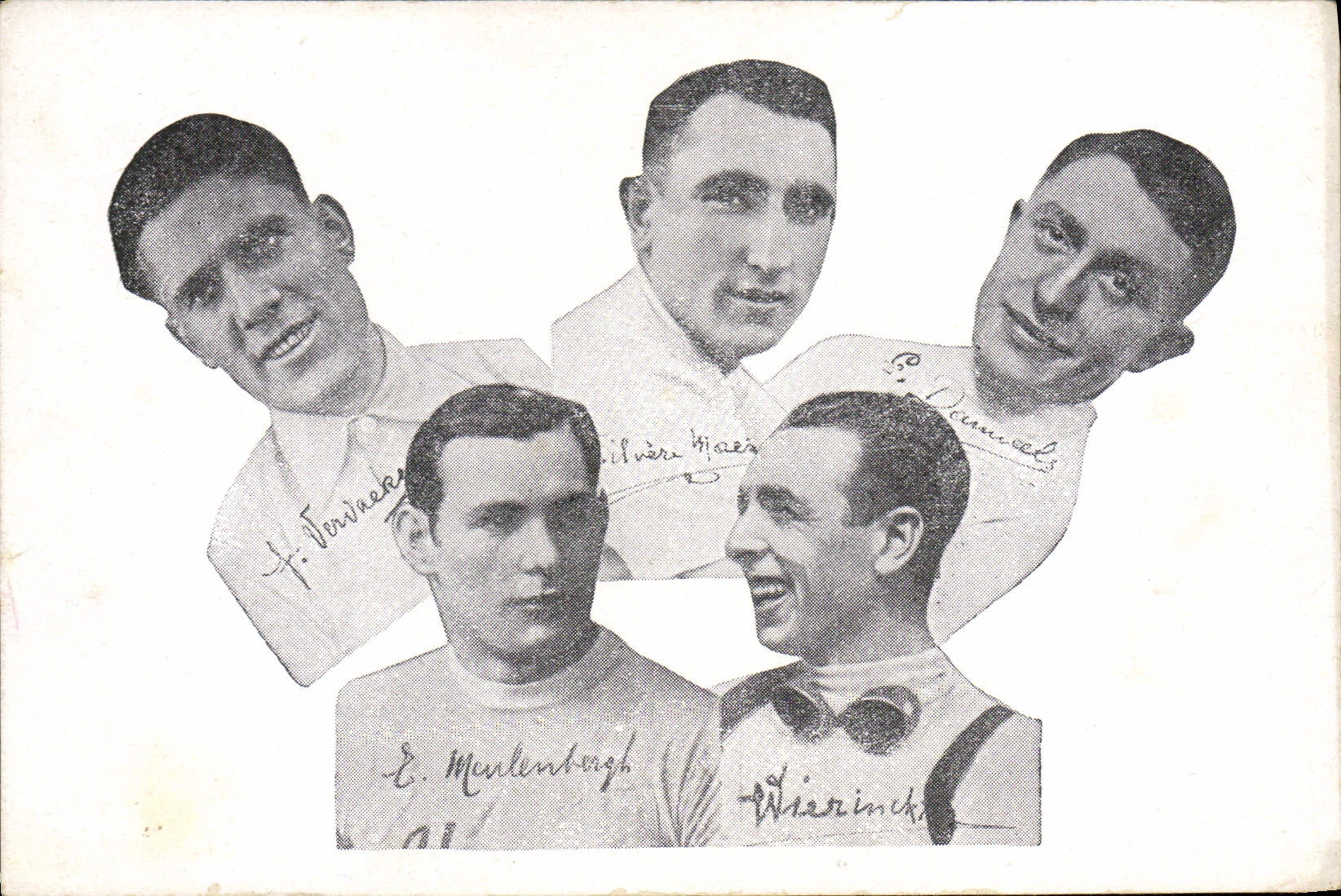 Cinq cyclistes — signatures — CPAPHIL n°281