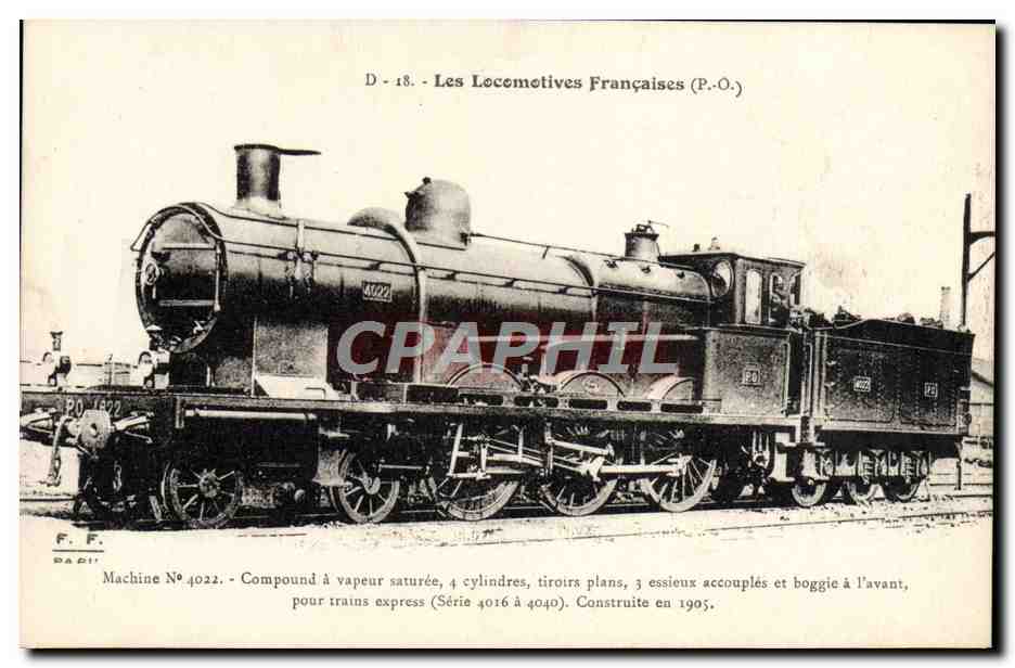 CPA Train Locomotive Machine 4022 Compound a vapeur saturee