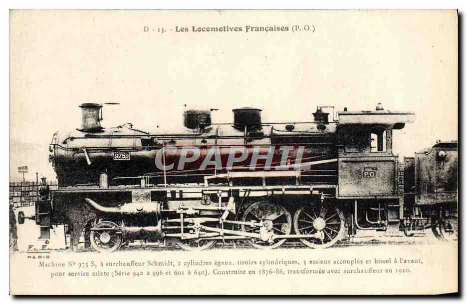CPA Train Locomotive Machine 975 S a surchauffeur Schmidt 