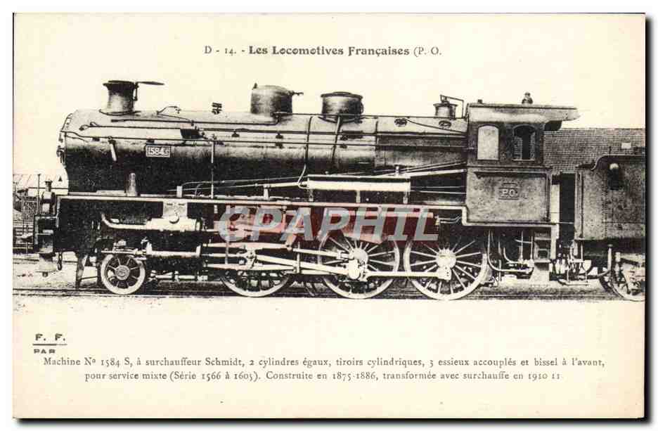 CPA Train Locomotive Machine 1584 S a surchauffeur Schmidt