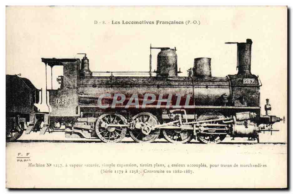 CPA Train Locomotive Machine 1257 a vapeur saturee