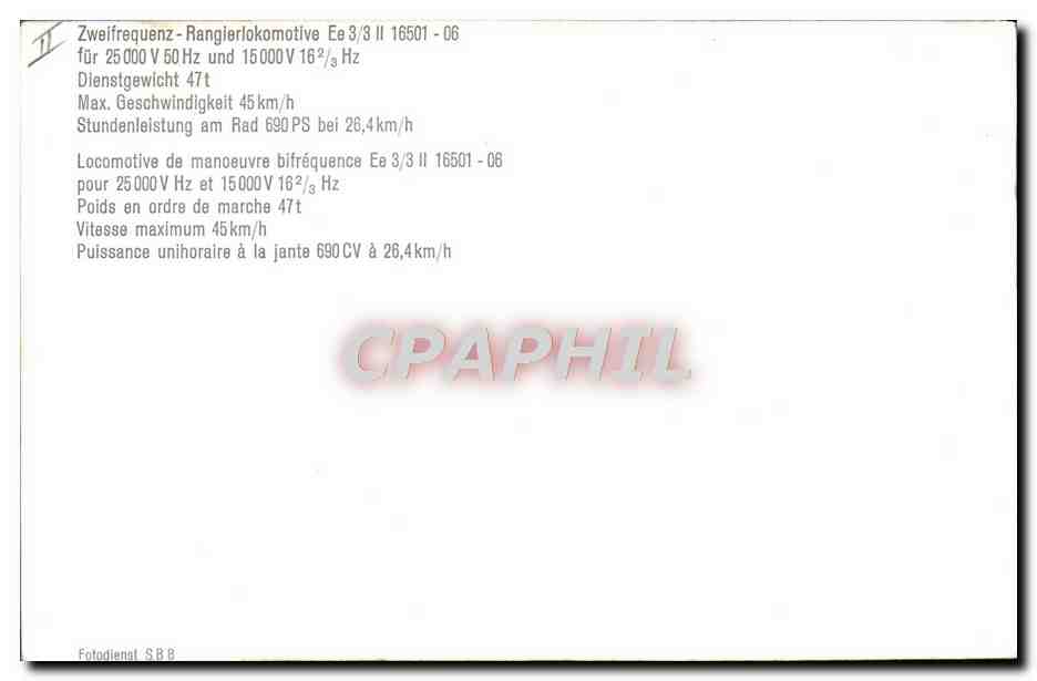 CPM Train Locomotive de manoeuvre bifrequence Ee 3/83 II 16501 06 — Rückseite