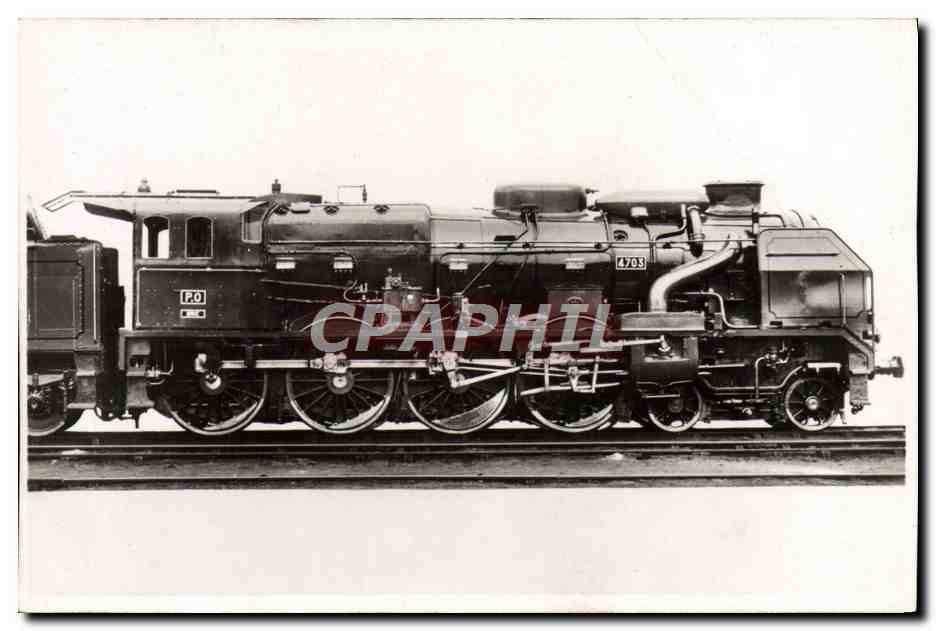 CPA Train Locomotive Machine 4703 compound a 4 cylindres surchauffeur Houlet distribution Lentz Dabeg