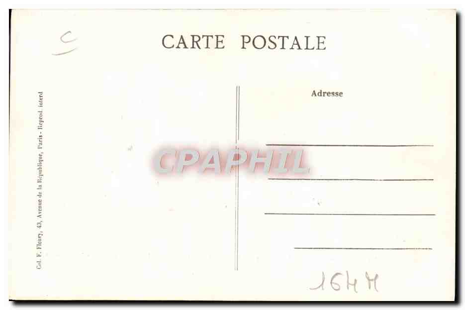 CPA Train Locomotive a voyageurs et marchandises a courant continu 1500 V — Verso
