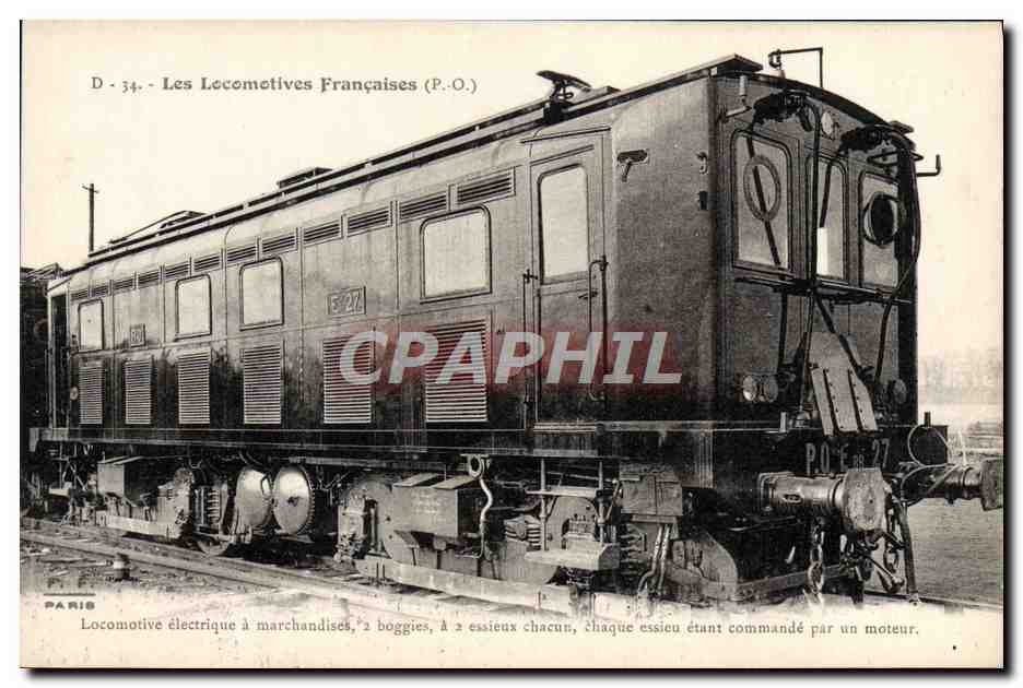 CPA Train Locomotive electrique a marchandises 