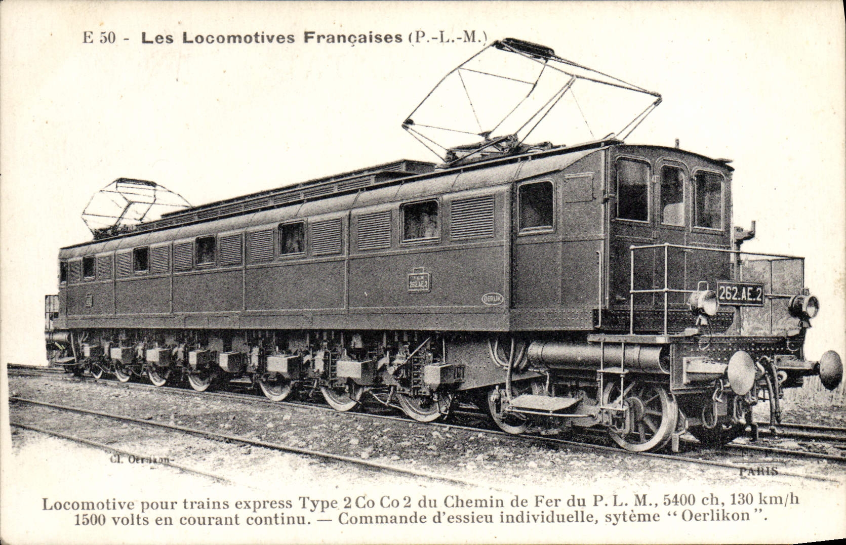 CPA Train Locomotive pour train express type 2 co Co 2 du chemin de fer du PLM 
