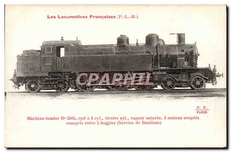 CPA Train Locomotive Machine Tender 5505 compound a 4 cylindres