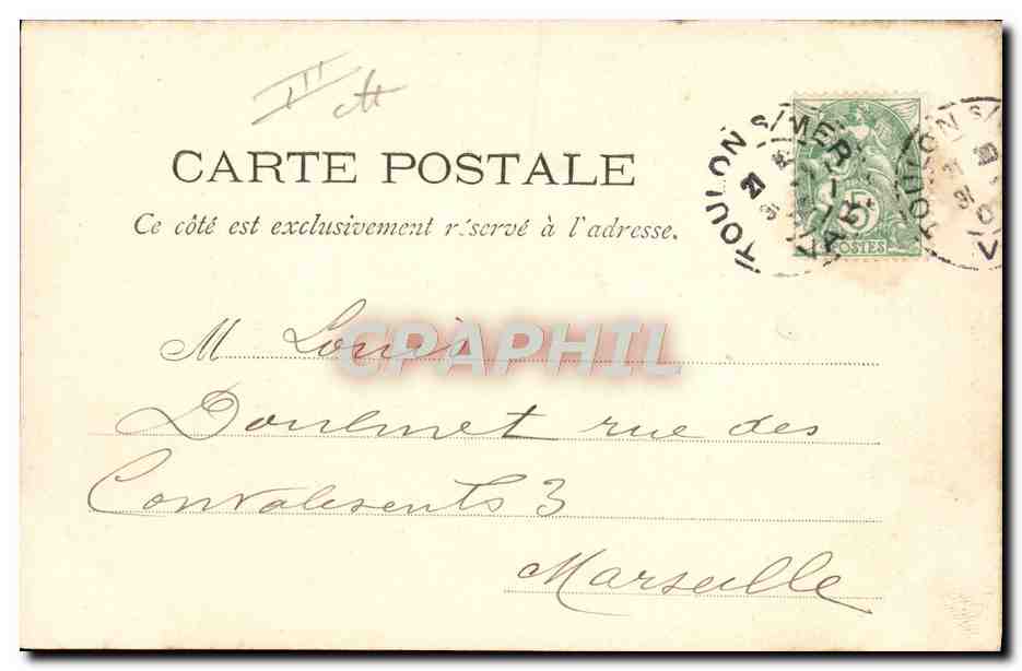 Marine militaire française — La Couronne — Marius Bar, Phot. Toulon, n°94 — Verso