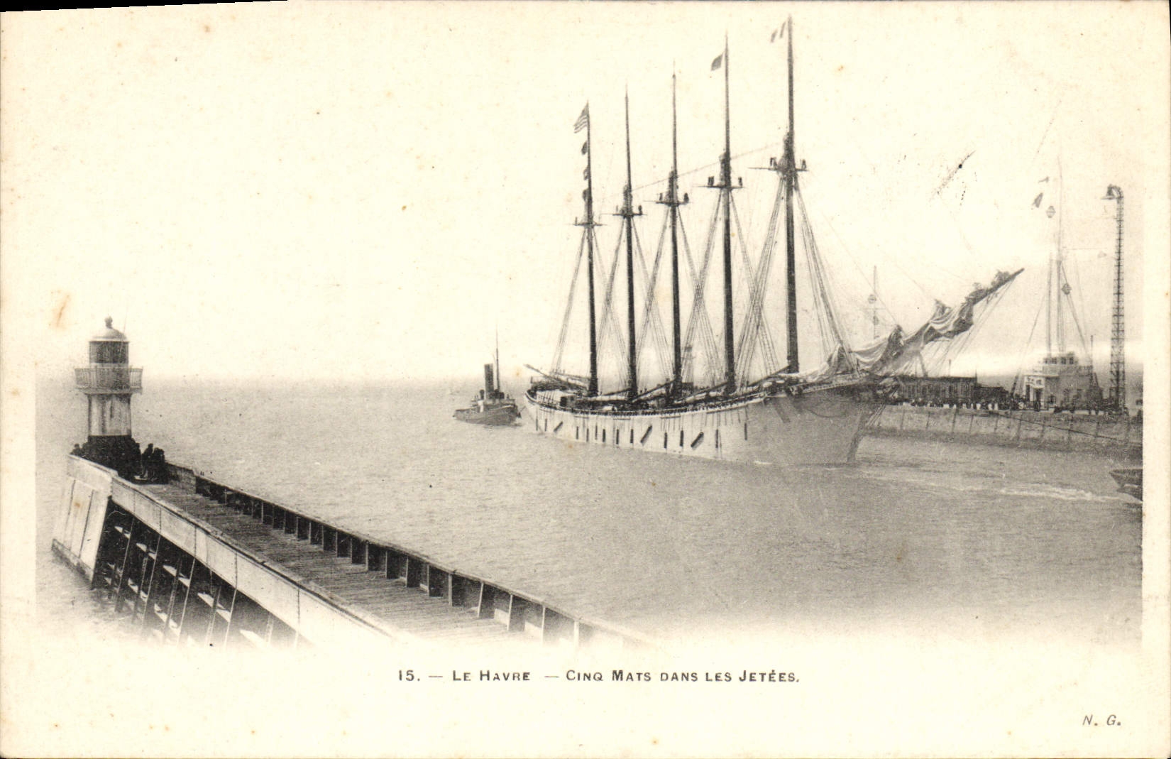 Le Havre — Cinq mats dans les jetées — N.G. n°15