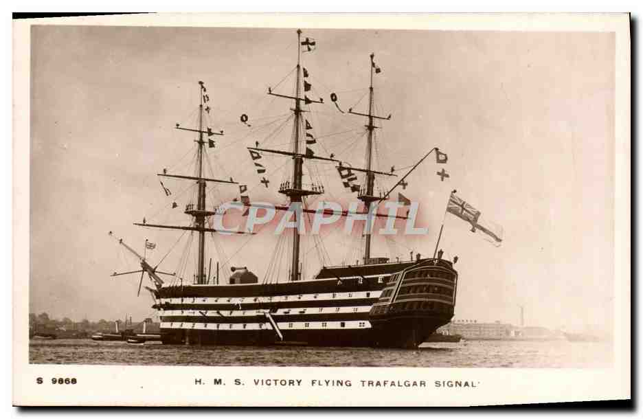 H.M.S. VICTORY — Flottile de Trafalgar — Kingsway Real Photo Card n° S 9868