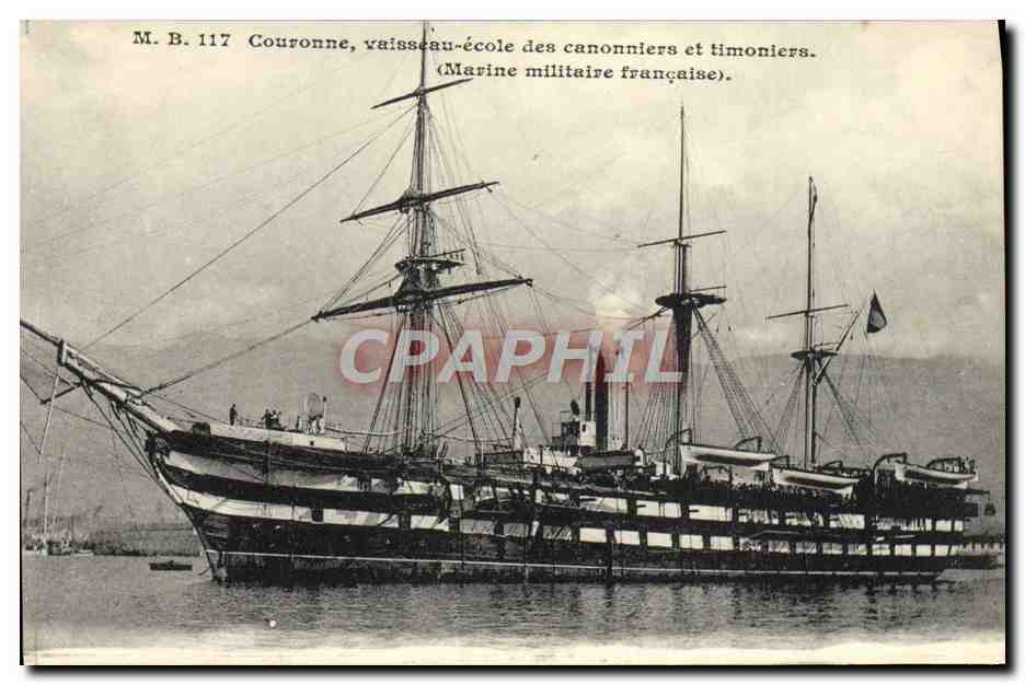 M. B. 117 Corona, nave escola de cañoneros y timonel — Marina militar francesa