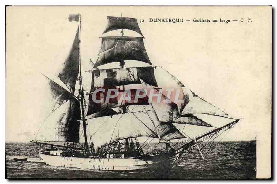 Dunkerque — Goélette au large — C T. n°32