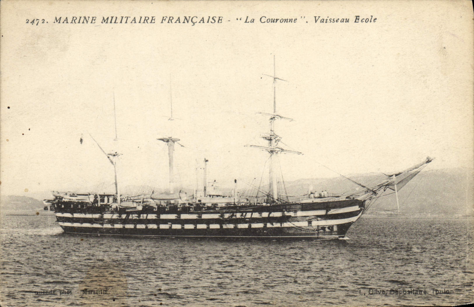 Marine Militaire Française - 'La Couronne' - Vaisseau École - Toulon