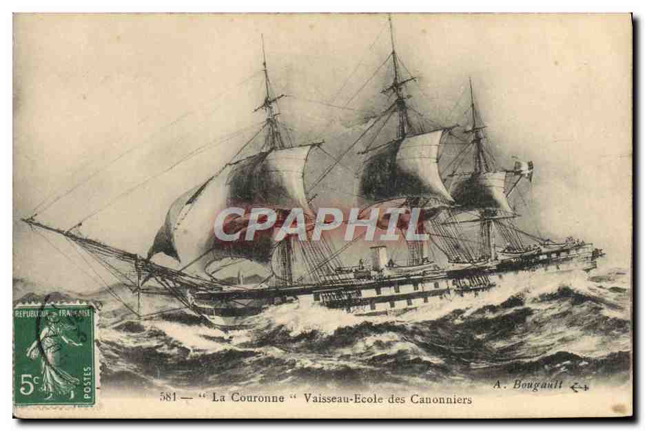 La Couronne — Vaisseau-Ecole des Canoniers — A. Bougault n°581