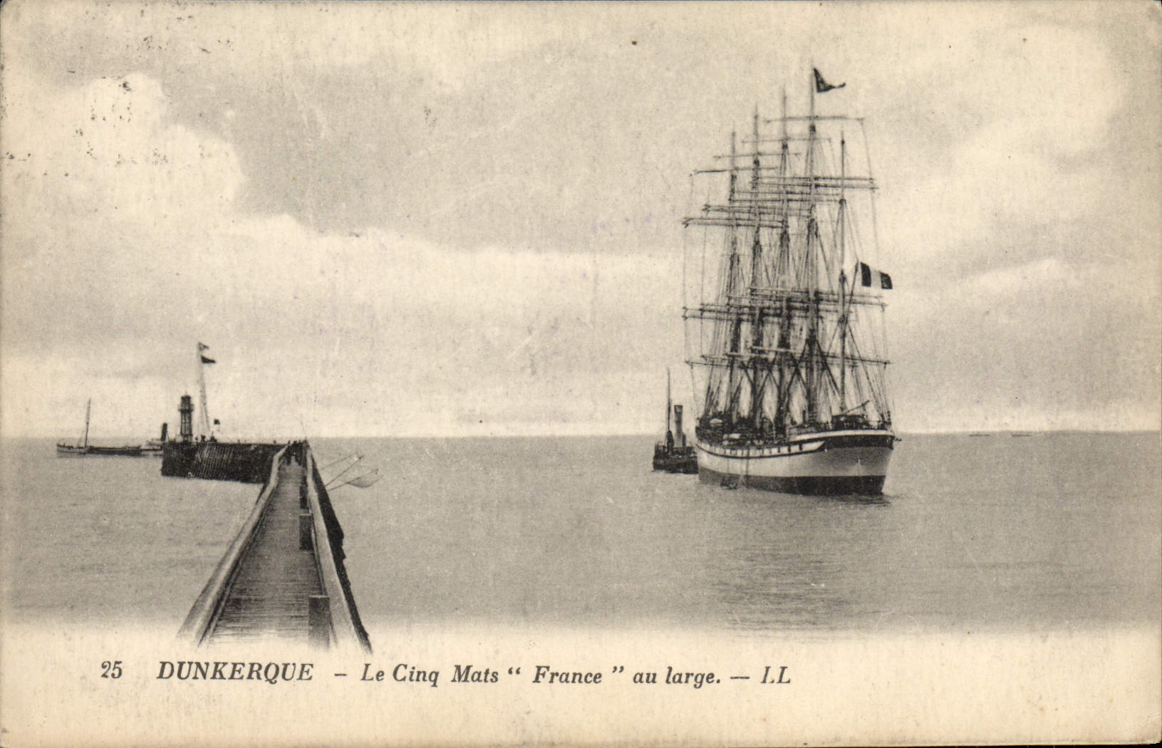Dunkerque — Le Cinq Mats "France" au large — I.L.