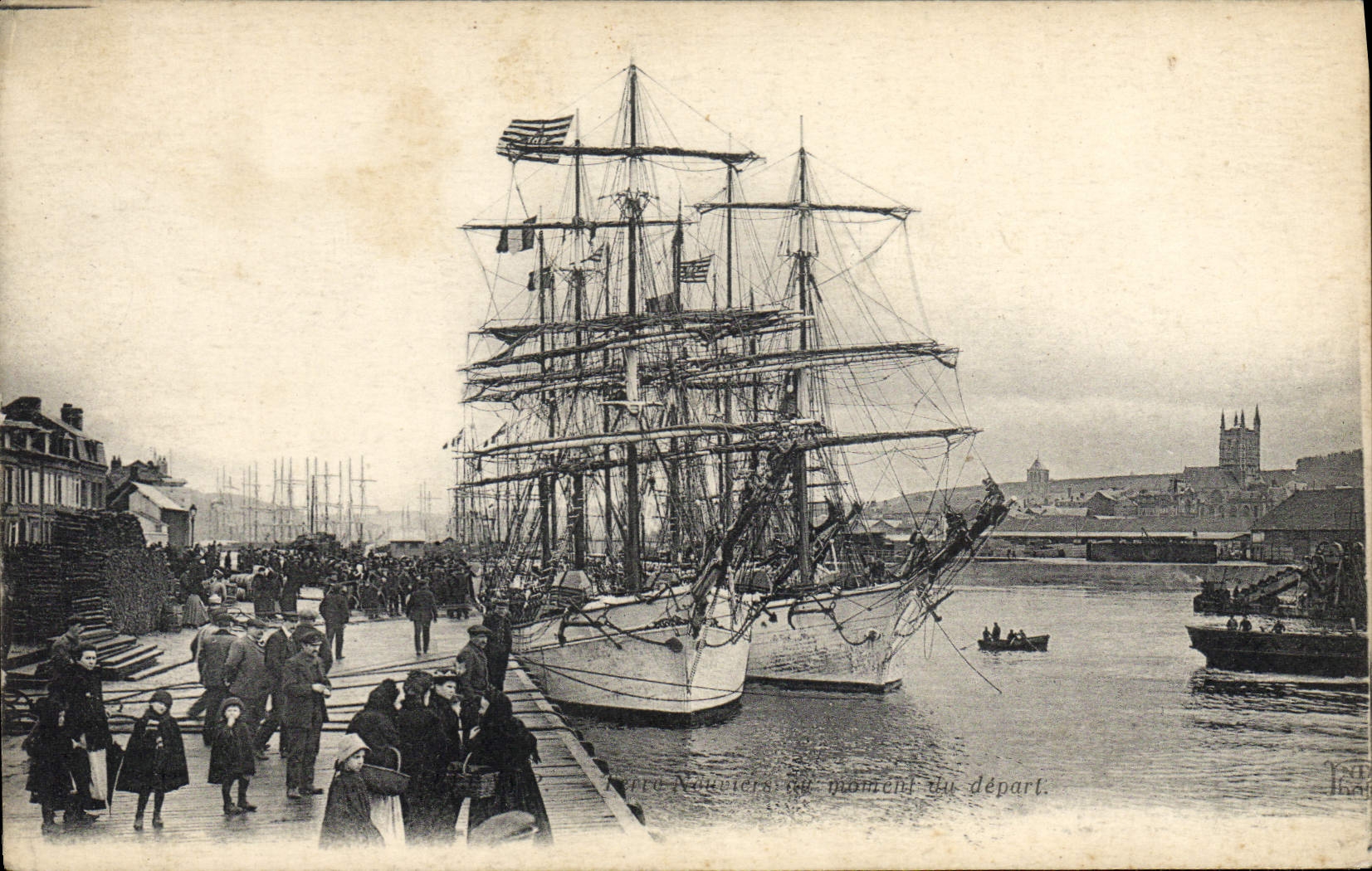 Port de Nantes — Moment du départ — éditeur T. Hébert