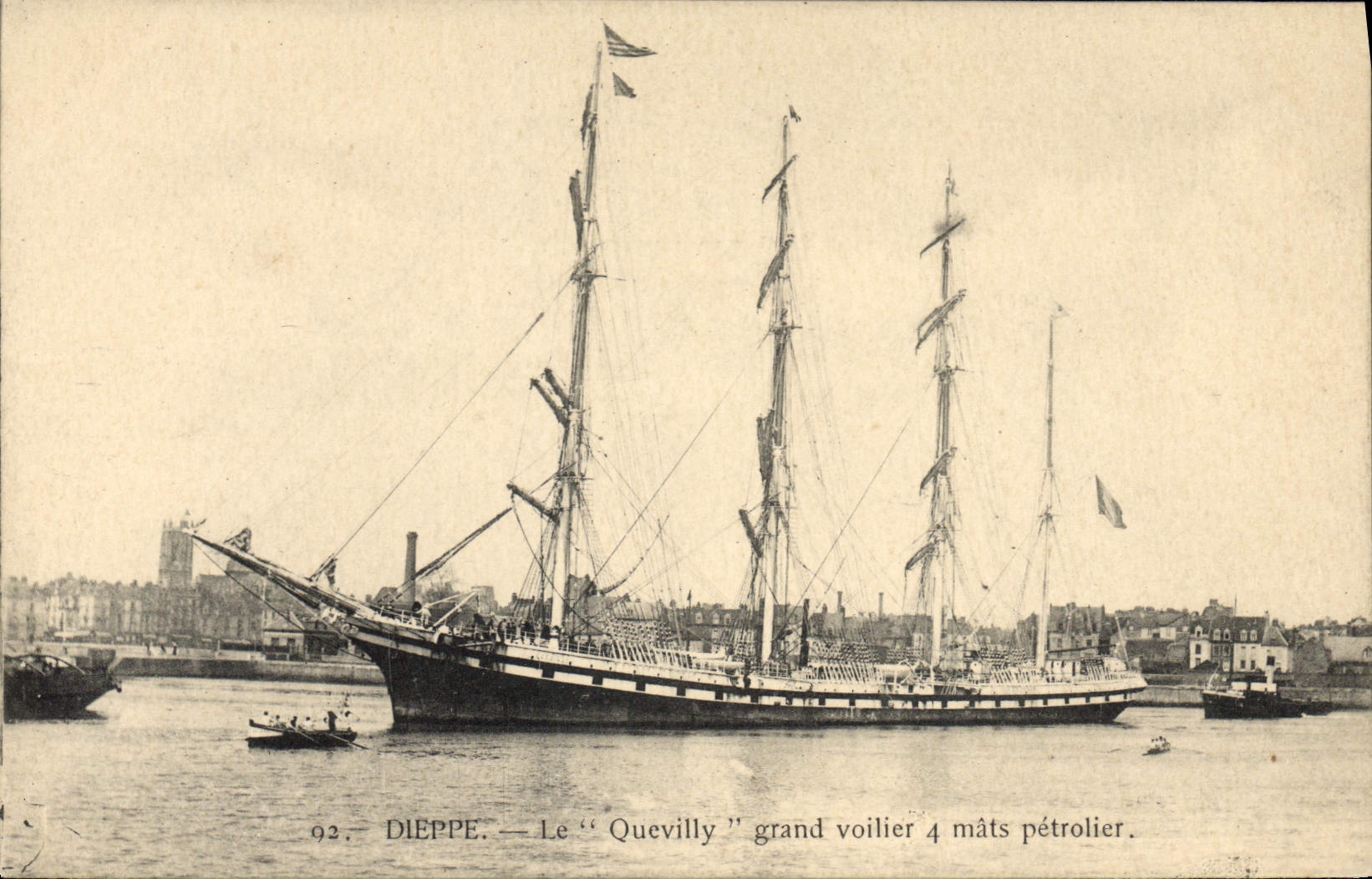 Dieppe — Il "Quevilly" grande veliero a 4 alberi petroliero — F. & C. L. n° 92