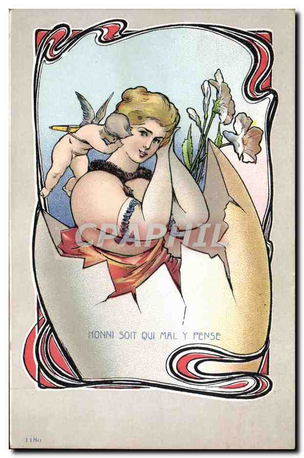 Cupidone e donna — 'HONNI SOIT QUI MAL Y PENSE' — serie 1180
