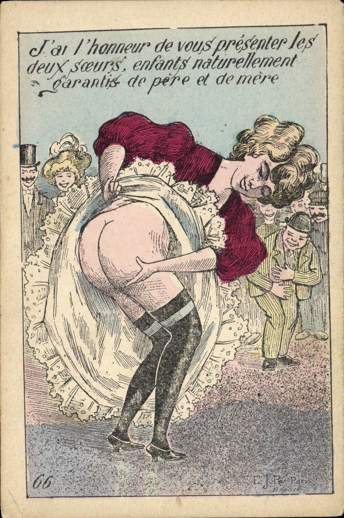 Seducción y desprecio — caricatura satírica — E.J.R. París, n°66