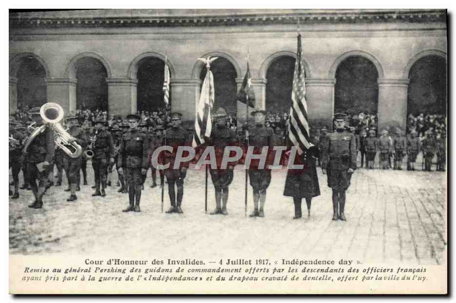 Cour d'Honneur des Invalides — 4 Juillet 1917, « Indépendance day » — Imp. Phot. Arma Caritas, Paris