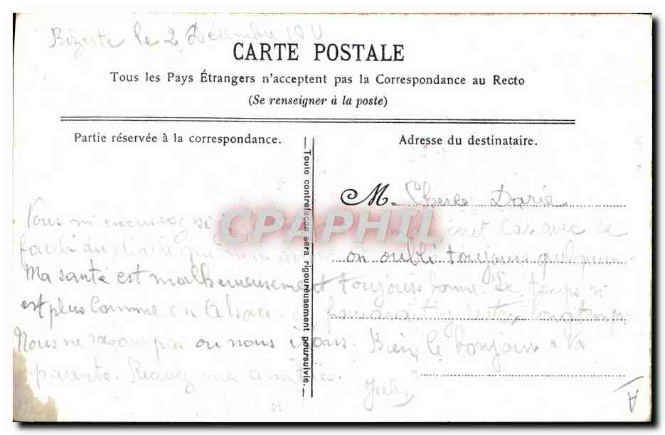 Drapeau des Chasseurs à Pied & Alpins — Honneur et Patrie — Imp. Maquaire, Paris — Verso