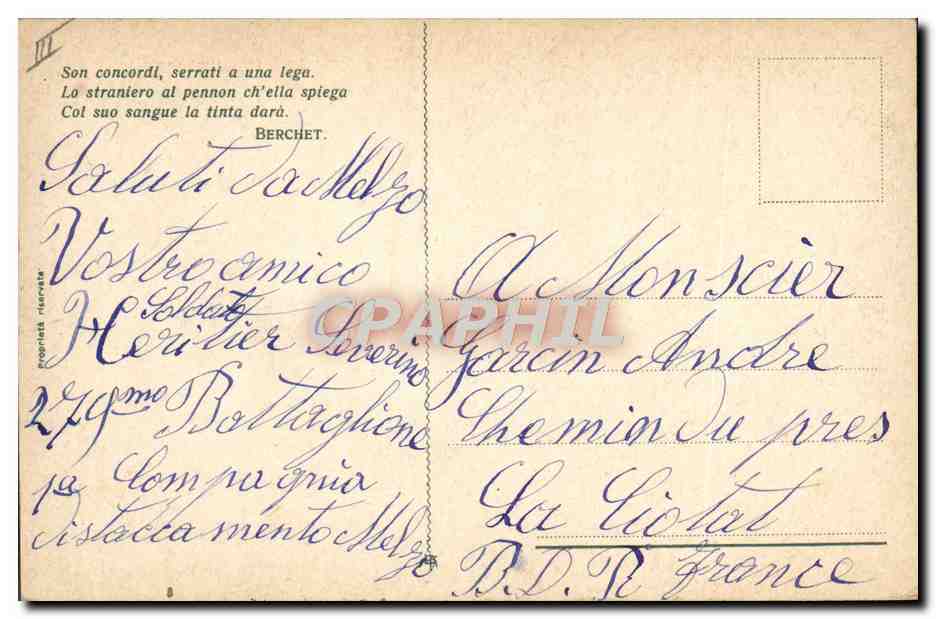 CPA Militaria Officiers Italie Russie Russia Nicolas II Poincare George V — Rückseite