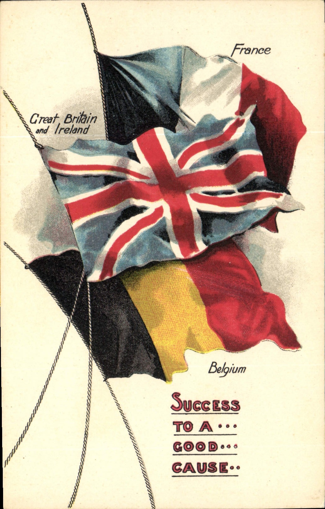CPA Militaria Drapeaux France Belgique Angleterre