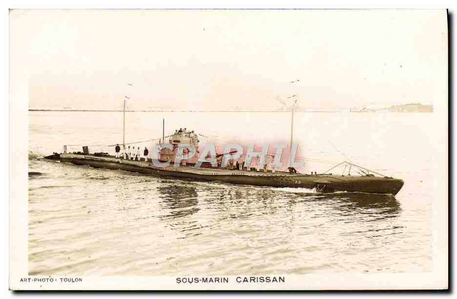 CPA Bateau Sous marin Sous-marin Carissan