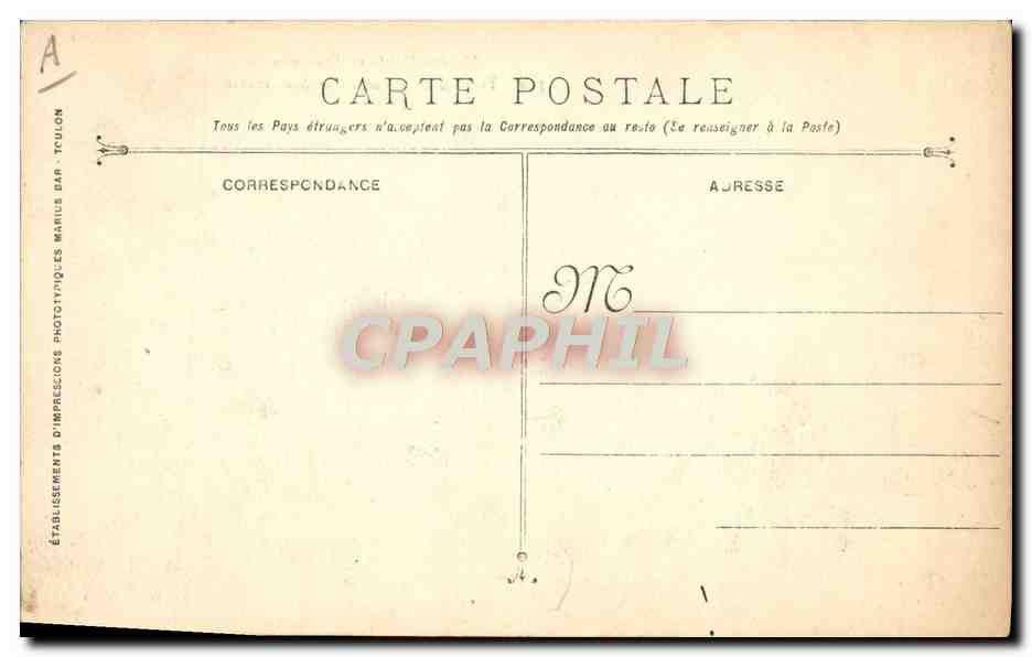Marine Militaire Française — Torpilleur Sous-marin TOPAZE — n° 350 — Éditeur : Établissements d’Impressions Marius Bar-Toulon — Achterkant