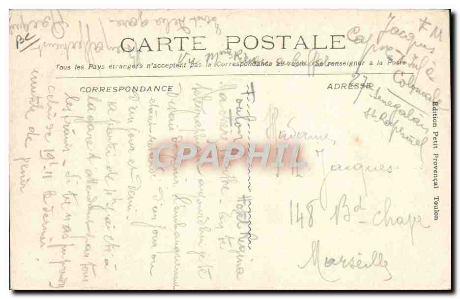 Marina Militare Francese "Thon" Sottomarino — Edizione Petit Provençal Toulon, n°73 — Verso
