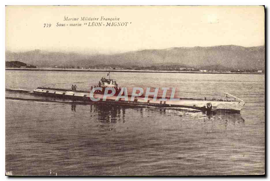 CPA Bateau Sous marin Sous-marin Leon Mignot 