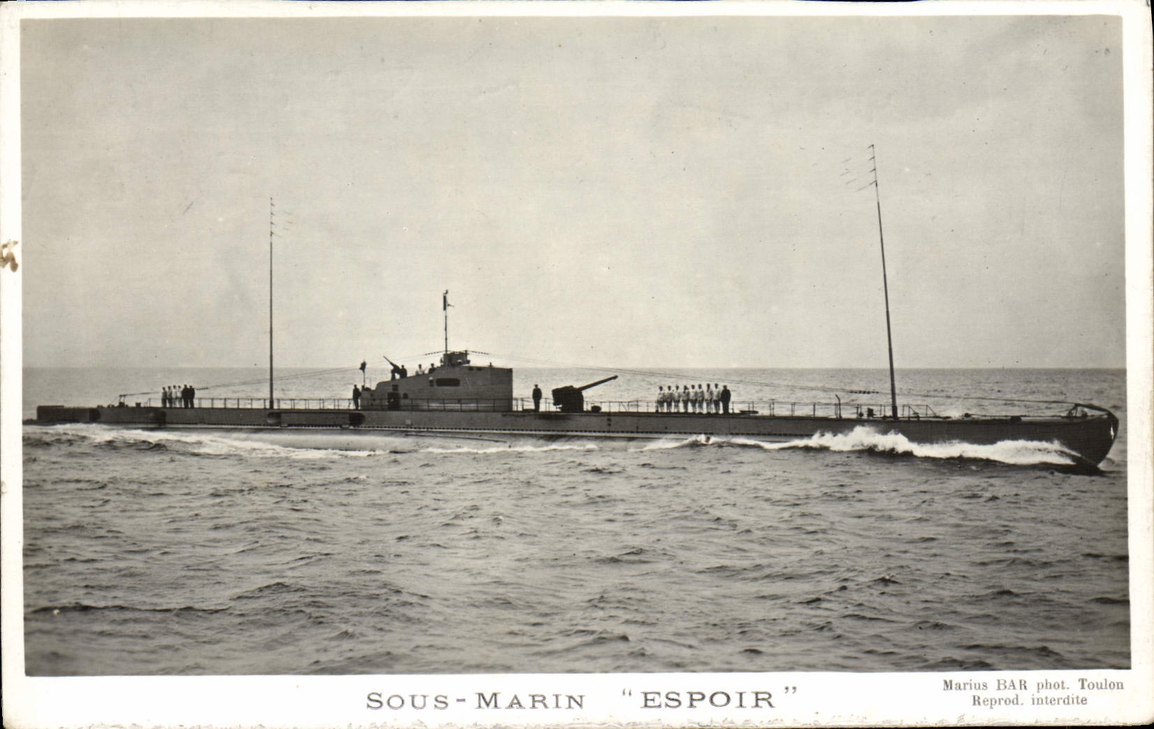 CPA Bateau Sous marin Sous-marin Espoir