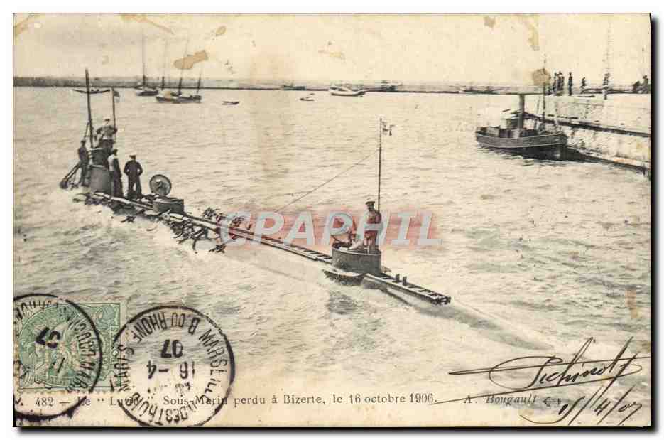 Sous-Marin perdu à Bizerte, le 16 octobre 1906 — A. Bougault, n° 482