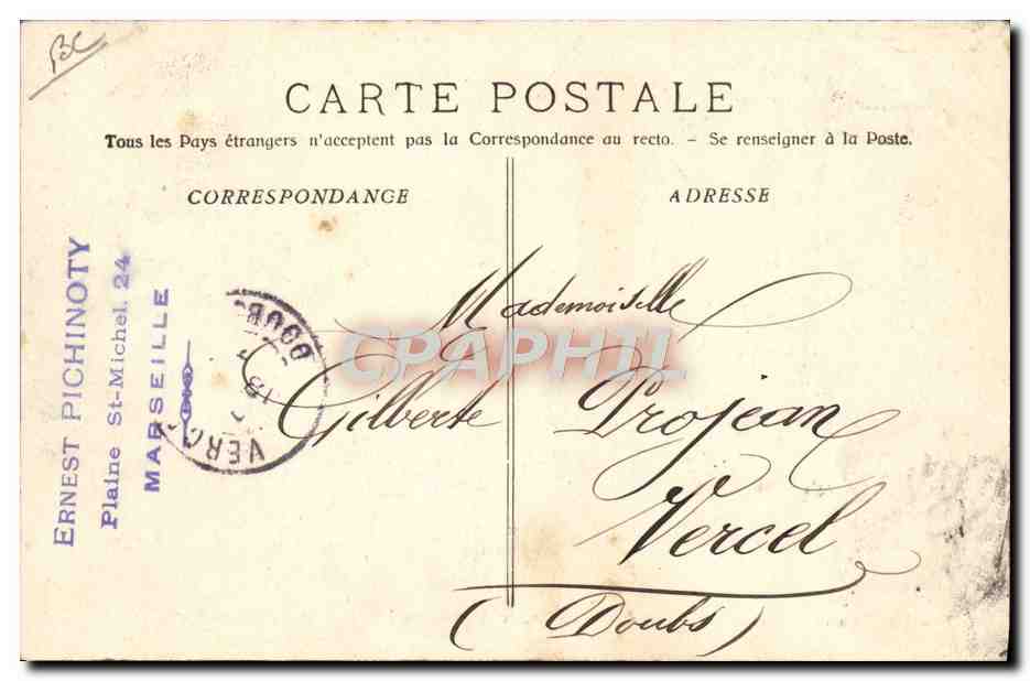 Sous-Marin perdu à Bizerte, le 16 octobre 1906 — A. Bougault, n° 482 — Reverso