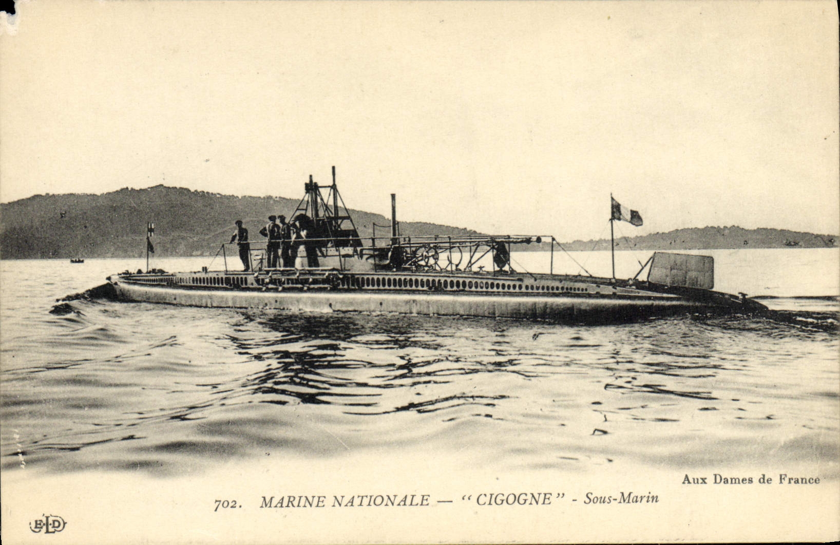 Sous-marin « Cigogne » — Marine Nationale — Aux Dames de France