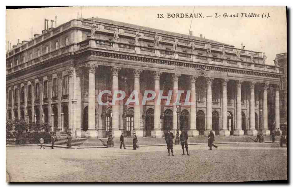 Bordeaux — Le Grand Théâtre (1) — Imp. Phot. C. Jeangette, Paris - Recto