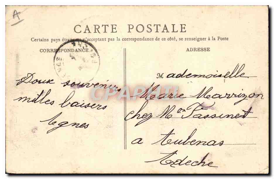 CPA Bordeaux Le theatre francais La rue Montesquieu le marche des Recollets — Rückseite
