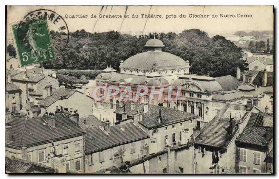 Quartier de Grenette et du Théâtre, pris du Clocher de Notre-Dame — Éditeur : Lavie, éditeur — N° de série : 113