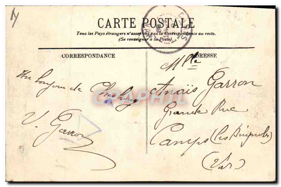 CPA Le theatre Cherbourg  — Verso