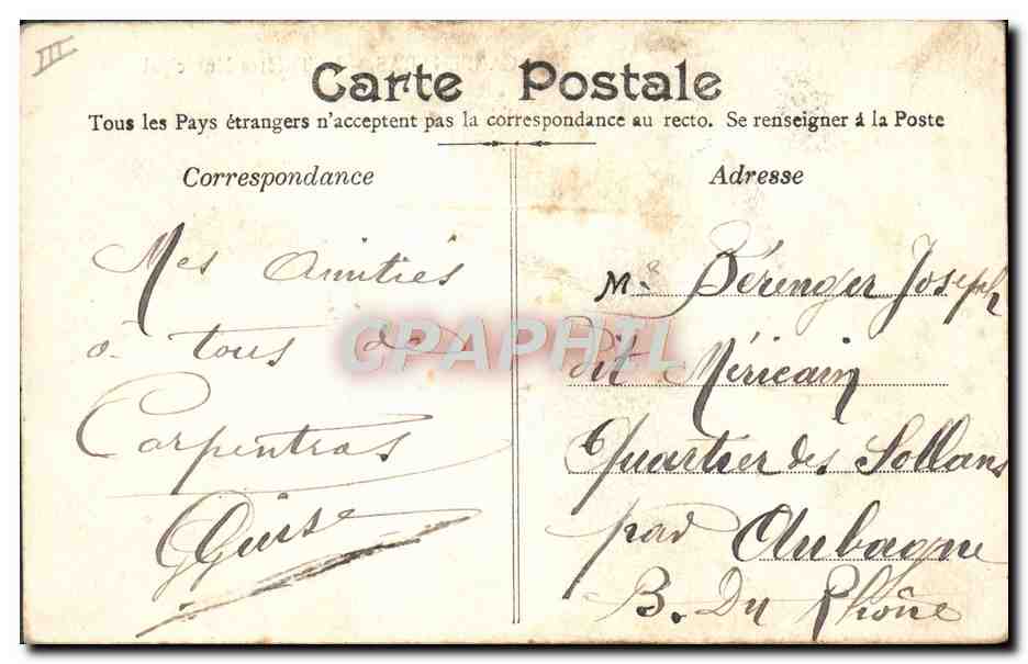 CPA Carpentras Le theatre municipal — Rückseite