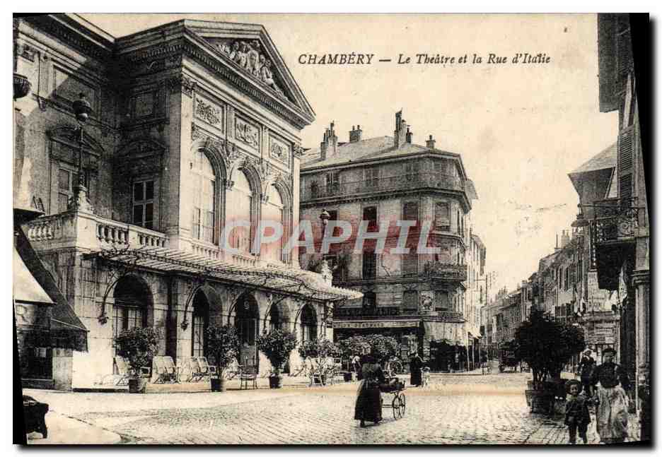 CPA Chambery Le theatre et la rue d'Italie