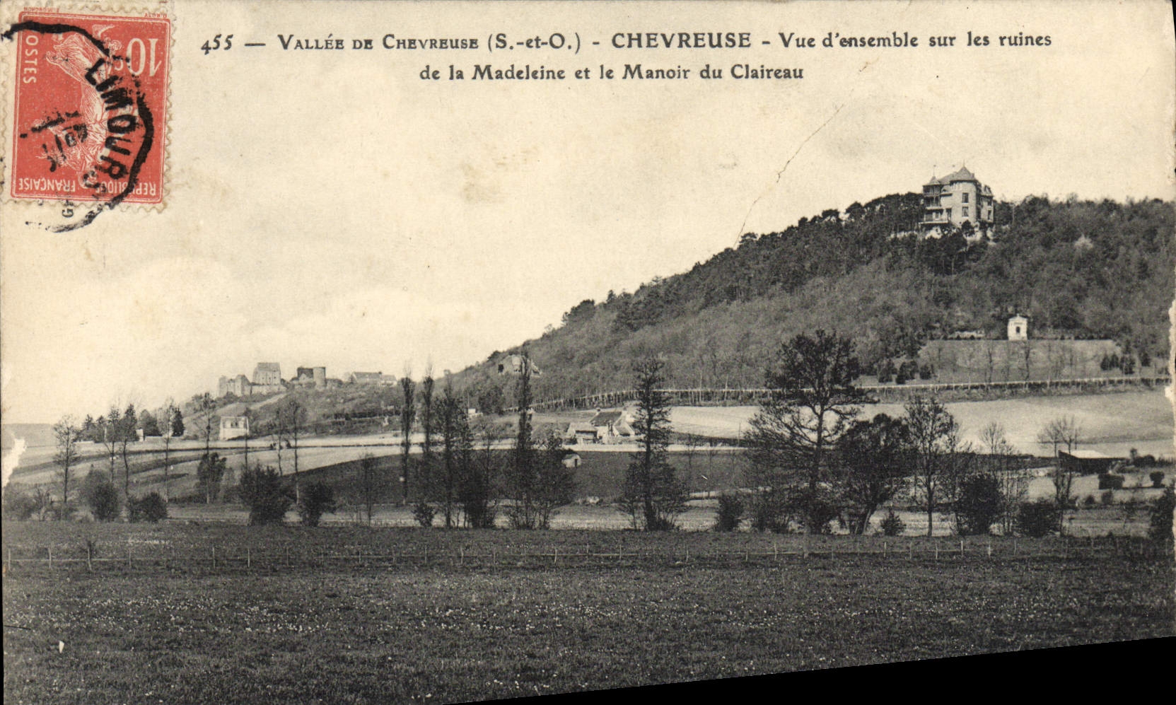 Vallée de Chevreuse (S.-et-O.) - Chevreuse - Vue d'ensemble sur les ruines de la Madeleine et le Manoir du Claireau