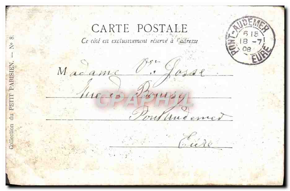 CPA Paris La Place de la Concorde — Verso
