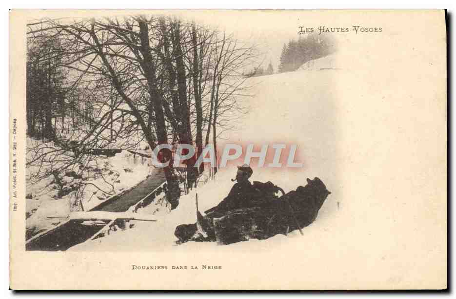 CPA Douanes Hautes Vosges Douaniers dans la neige