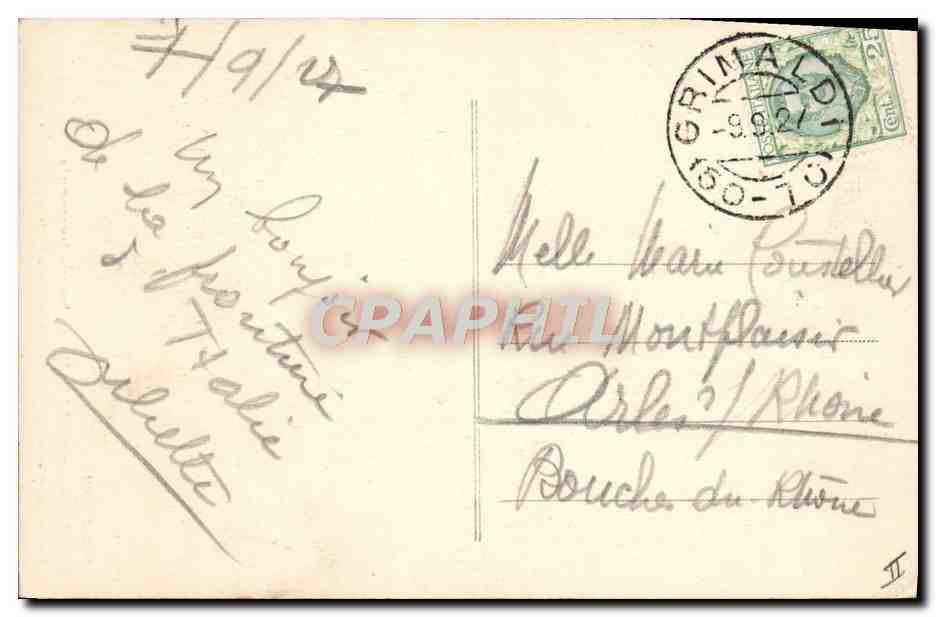 CPA Douanes La France et l'Italie en bonne harmonie Frontiere Francaise et italienne Pont Saint Louis  — Verso